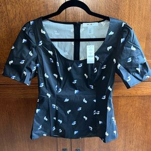 White House Black Market NWT Poplin Blouse